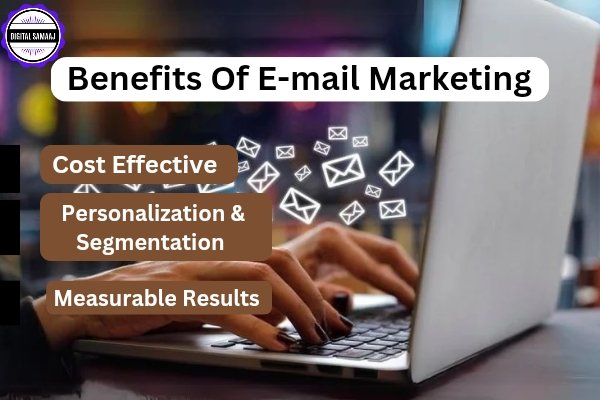 A graphic showcasing the benefits of email marketing, including increased brand awareness and customer engagement